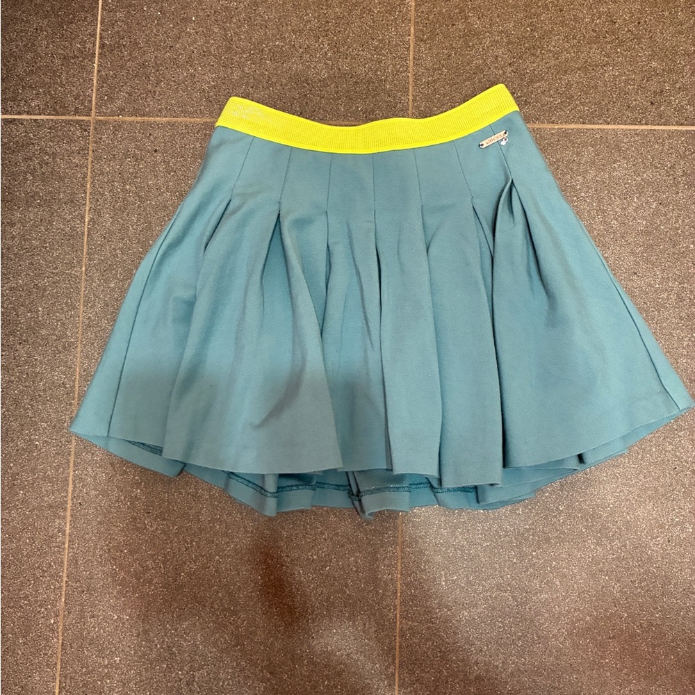 Guess Teal and Neon Yellow Skater Skirt